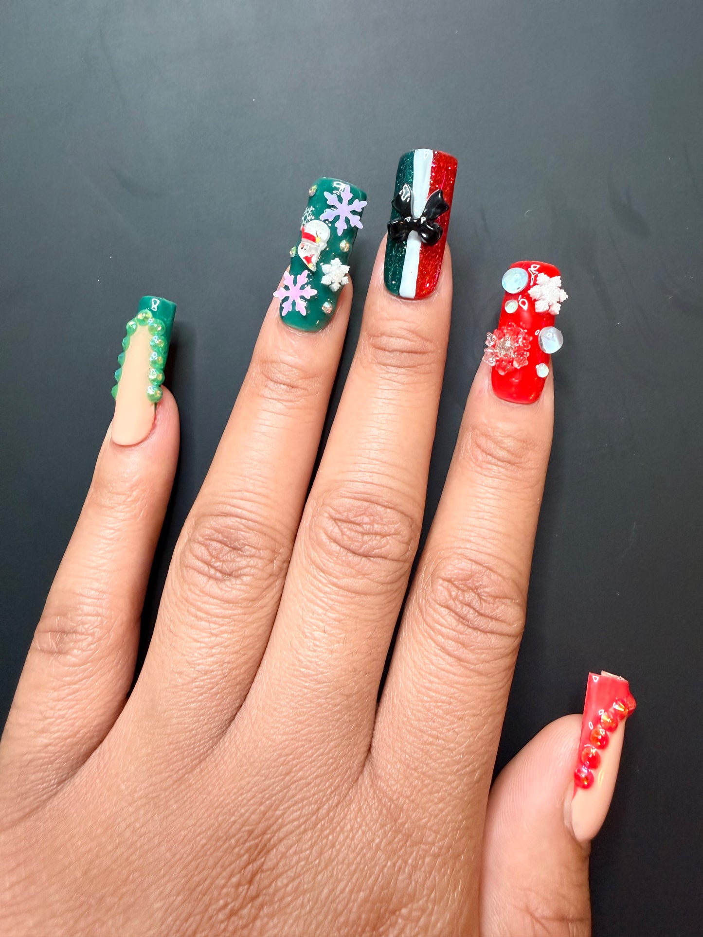 Noelle’s Gift | Long Christmas Luxury Press On Nail Set
