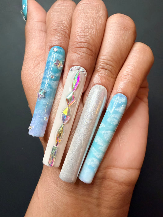 Heavenly Skies | 3XL Luxury Press On Nail Set