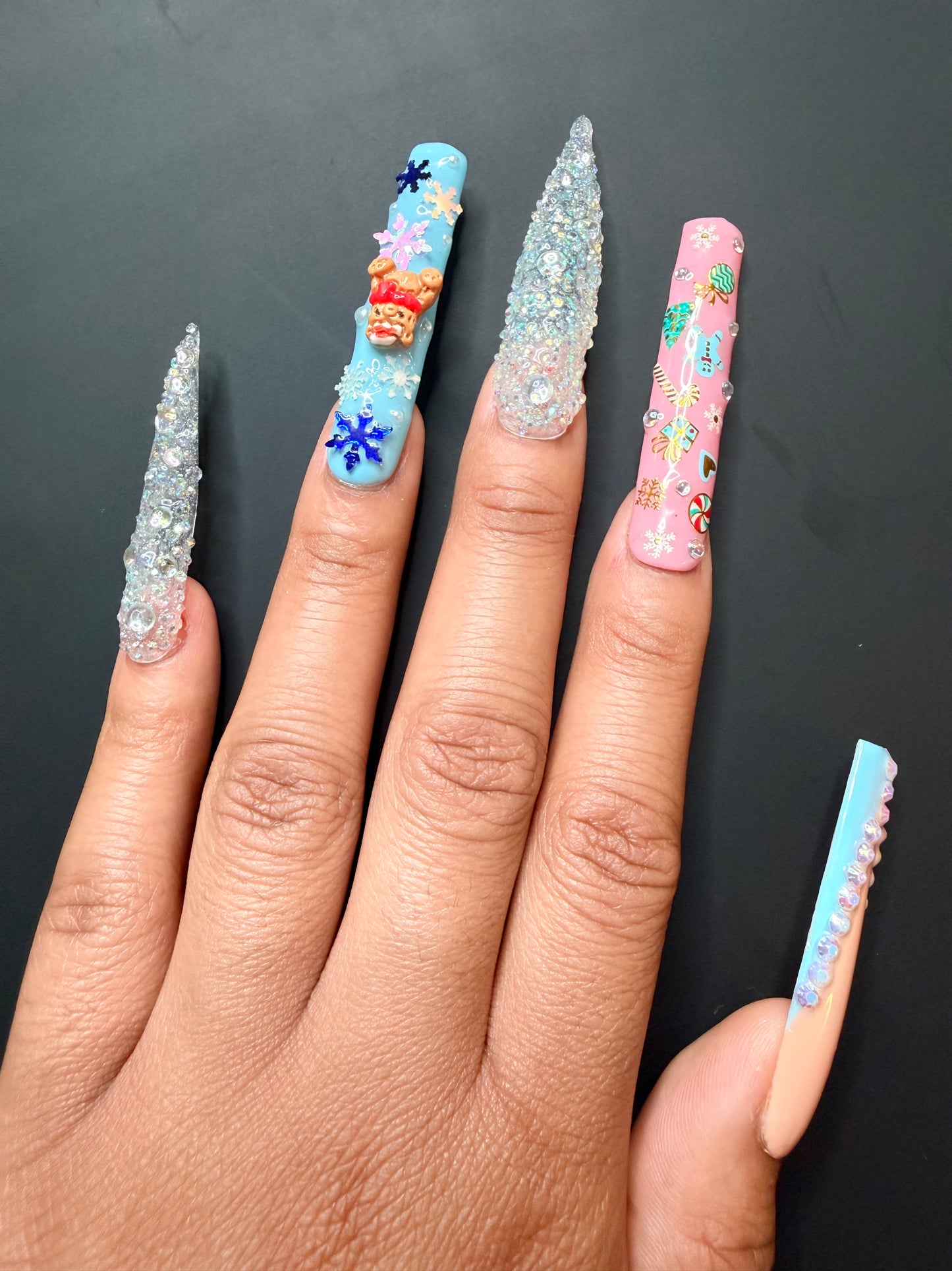 Teddy In Wonderland | 3XL Christmas Luxury Press On Nail Set